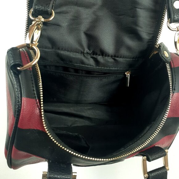 Harry Potter Gryffindor Handbag Maroon Black Striped. Hogwarts Crest Crossbody - Picture 12 of 13